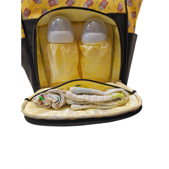 PopCorn Print Diaper Bagpack Yellow