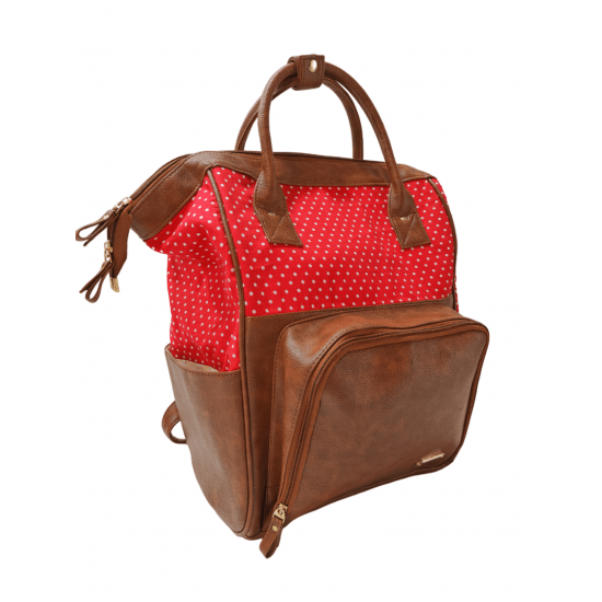 Polka Dot Diaper Bag Red