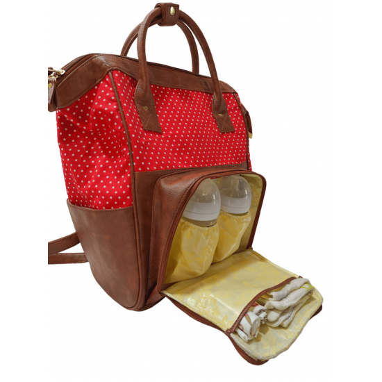 Polka Dot Diaper Bag Red