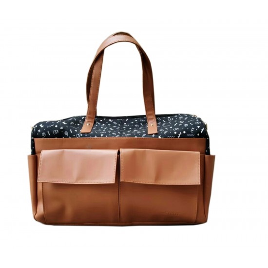 Abstract Tan Diaper Bag