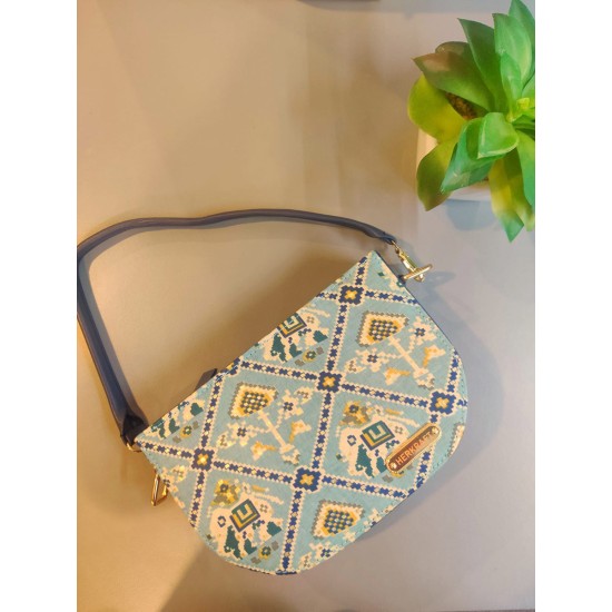 Blue Patola Hobo Bag